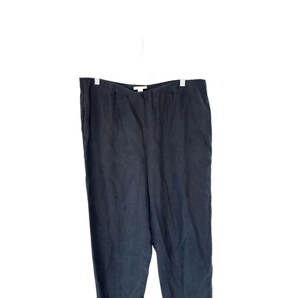 J. Jill Pure Jill Linen Slim Crop Pants Black Lagenlook Pull On Stretch Medium - Picture 3 of 11